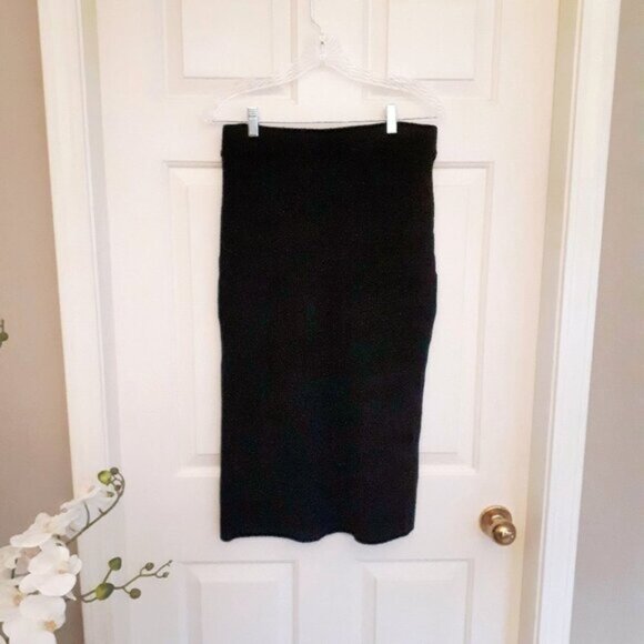 EUC Adrienne Vittadini black wool midi pencil skirt S - Picture 3 of 8